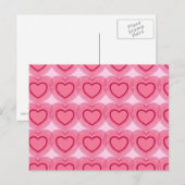 Carte Postale Coeurs Abstraits modernes - Azalea rose (Devant / Derrière)