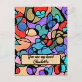 CARTE POSTALE CŒURS ACRÉOGRAPHIQUES NUMÉRIQUES (Devant)