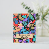 CARTE POSTALE CŒURS ACRÉOGRAPHIQUES NUMÉRIQUES À L'AQUARELLE (Debout devant)