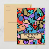 CARTE POSTALE CŒURS ACRÉOGRAPHIQUES NUMÉRIQUES À L'AQUARELLE (Devant / Derrière)