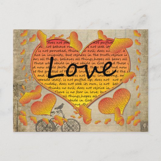 Carte Postale Cœurs Amour 1 Corinthiens 13 (Devant)
