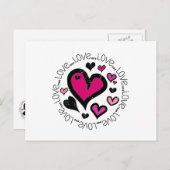 Carte Postale Coeurs Amour Amour Amour (Devant / Derrière)