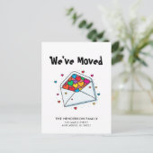 Carte Postale Coeurs amusants Nouvelle maison Faire-part mobile (Debout devant)