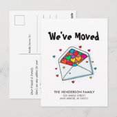 Carte Postale Coeurs amusants Nouvelle maison Faire-part mobile (Devant / Derrière)