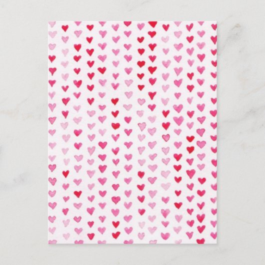 Carte Postale Coeurs aquarelle (Devant)