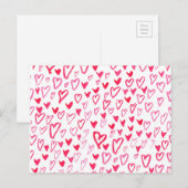 Carte Postale Coeurs aquarelle | Love Words Motif IV (Devant / Derrière)