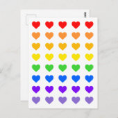 Carte Postale Coeurs arc-en-ciel (Devant / Derrière)