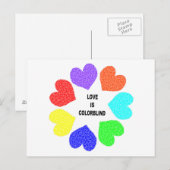 Carte postale Coeurs Arc-en-Ciel (Devant / Derrière)