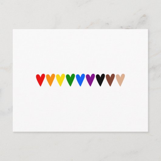 Carte Postale Coeurs arc-en-ciel, la vie noire (Devant)