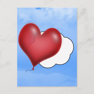 Carte Postale Coeurs Balloons (Ajouter Votre Texte)
