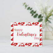 Carte Postale Coeurs blanc et rouge Heureuse Sainte-Valentin (Debout devant)