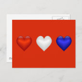 Carte Postale Coeurs Blancs et Bleus rouges (Devant / Derrière)