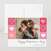 Carte Postale Coeurs blancs modernes rouge et rose photo Valenti (Devant / Derrière)