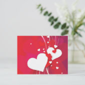 Carte Postale Coeurs blancs Whimsy rouge (Debout devant)