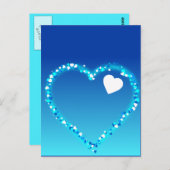 Carte Postale Coeurs Bleus Étincelants (Devant / Derrière)
