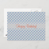 Carte Postale Coeurs bleus Joyeux anniversaire ! (Devant / Derrière)