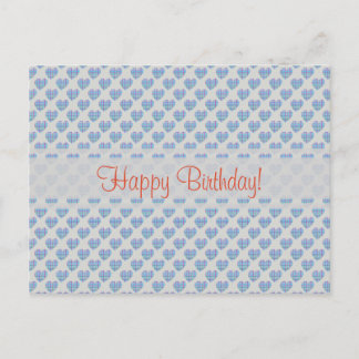 Carte Postale Coeurs bleus Joyeux anniversaire !