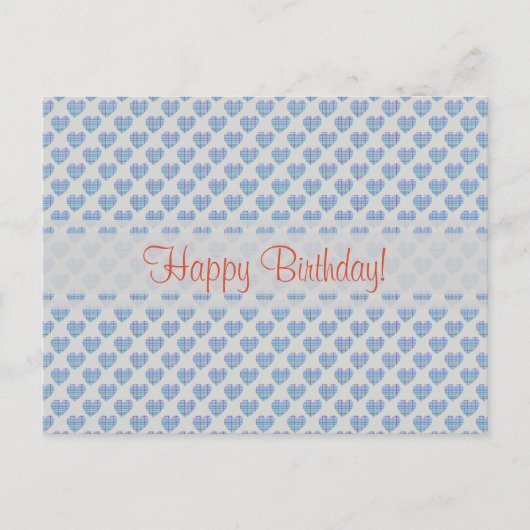 Carte Postale Coeurs bleus Joyeux anniversaire ! (Devant)