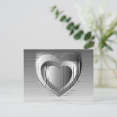 Carte Postale Coeurs chromés polis (Debout devant)