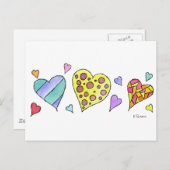 Carte Postale Coeurs Coeurs Coeurs (Devant / Derrière)