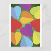 Carte postale Coeurs colorés (Devant)