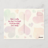 Carte Postale Coeurs colorés Bonne Saint Valentin (Dos)