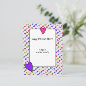 Carte Postale Coeurs colorés encadrant ma photo (Debout devant)