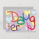 Carte Postale Coeurs colorés Motif Fun fille (Devant / Derrière)