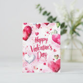 Carte Postale Coeurs colorés Salutation de Valentine (Debout devant)