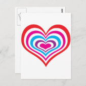 Carte Postale Coeurs concentrés (Devant / Derrière)