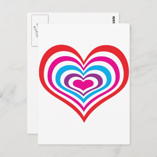 Carte Postale Coeurs concentrés (Devant / Derrière)