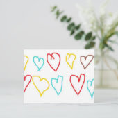 Carte Postale Coeurs Crayon (Debout devant)