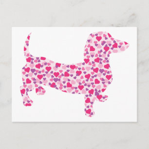 Carte Postale Coeurs Dachshund