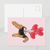 Carte Postale Cœurs d'Airedale Terrier (Devant / Derrière)