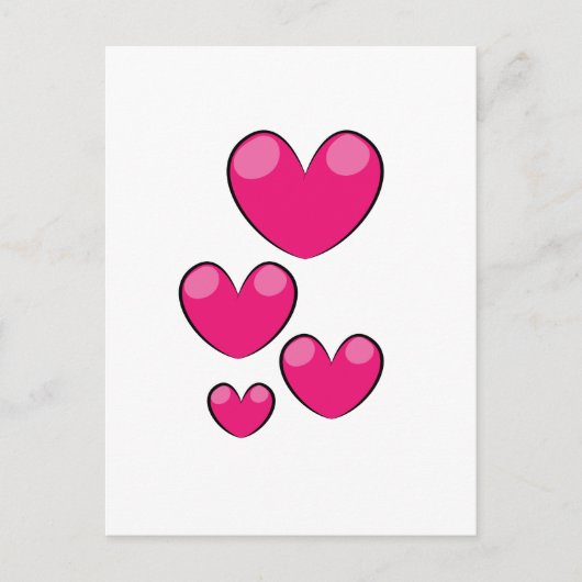 Carte Postale Coeurs d'amour (Devant)