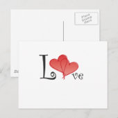 Carte Postale Coeurs d'amour (Devant / Derrière)