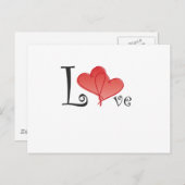 Carte Postale Coeurs d'amour (Devant / Derrière)