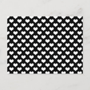 Carte Postale Coeurs d'amour noir et blanc