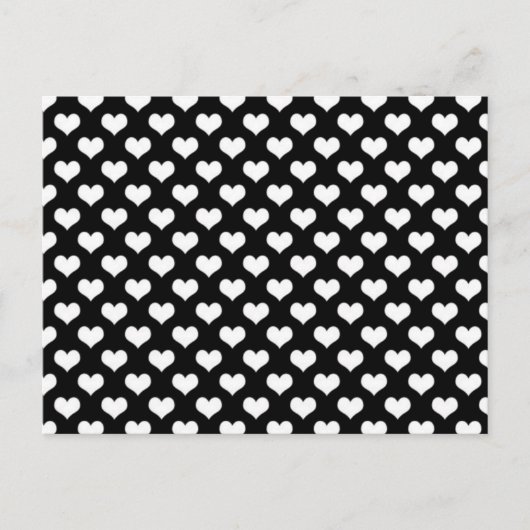 Carte Postale Coeurs d'amour noir et blanc (Devant)