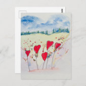 Carte Postale Coeurs d'amour pour toujours (Devant / Derrière)