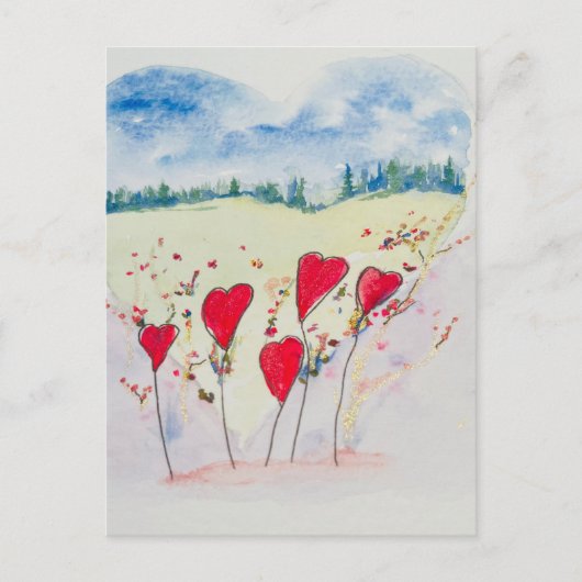 Carte Postale Coeurs d'amour pour toujours (Devant)