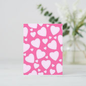Carte Postale Coeurs d'amour roses (Debout devant)