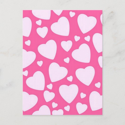Carte Postale Coeurs d'amour roses (Devant)