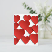 Carte Postale Coeurs d'amour rouges (Debout devant)