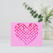 Carte Postale Coeurs dans les tons rose sur arrière - plan rose  (Debout devant)