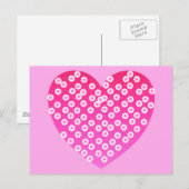 Carte Postale Coeurs dans les tons rose sur arrière - plan rose  (Devant / Derrière)