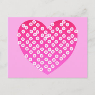 Carte Postale Coeurs dans les tons rose sur arrière - plan rose 