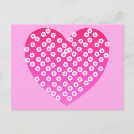 Carte Postale Coeurs dans les tons rose sur arrière - plan rose  (Devant)