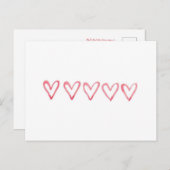 Carte postale Coeurs d'aquarelle de Valentine (Devant / Derrière)