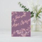 Carte Postale Coeurs d'aquarelle flottants Merci rose mauve (Debout devant)